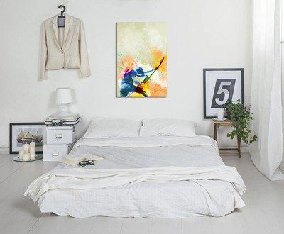 60x90cm Rockstar I Aquarell Art Leinwandbild