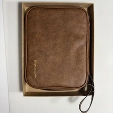 Frye and Co. Vegan Leather Tech Storage Case New In Box 10x8" Brown