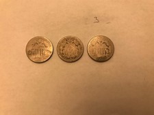 Lot of Three (3) Well Worn No Date Shield Nickels - Lot 3