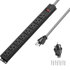 20 Amp Power Strip Surge Protector 1200J, Metal 8 Outlets Heavy Duty 20amp, 1...
