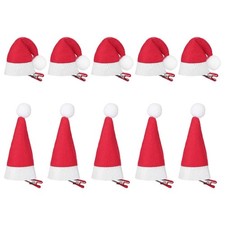 Beaupretty 10 Pieces Santa Hat Hair Clips Christmas Hair Clips Christmas Hat ...