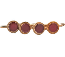  4 NEW WEH Gold Filled Carnelian Shirt Studs