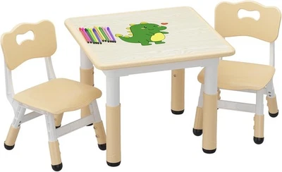 Toddler Childrens Table and 2 Chairs Set Height Adjustable Activity Paint Craft - Image 1 of 4