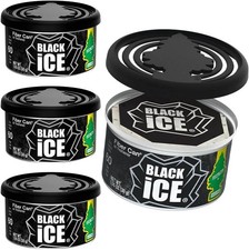 Little Trees Fiber Can Car Air Freshener 4-Pack Black Ice