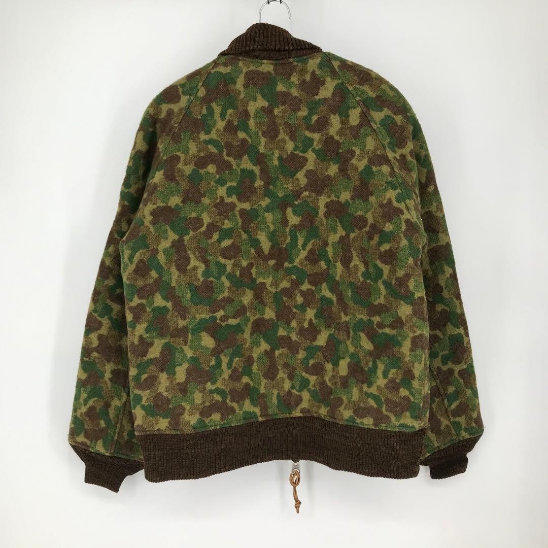 MONITALY Hunter Camo Blouson Jacket Size 38 Wool Leather Made in USA USED item