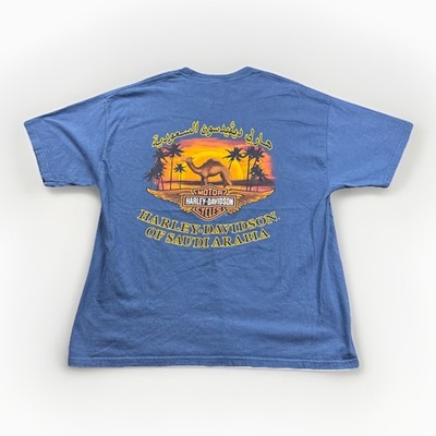 VTG Y2K Harley Davidson Shirt Size XL Saudi Arabia Camel RK Stratman Beefy-T S/S