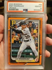 PSA 10 2024 Bowman Endy Rodriguez ORANGE ROOKIE /25🔥POP 1🔥Pirates RC SSP #68🔥