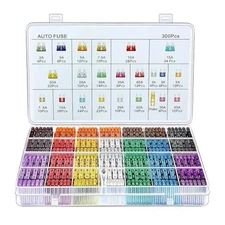 300Pcs Car Fuse Assortment Kit, 160 Mini Blade Fuses Automotive + 90 Standard