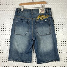 Southpole Baggy Jean Shorts Size 36 Graffiti Grunge Jorts Wide Leg Skate Y2K