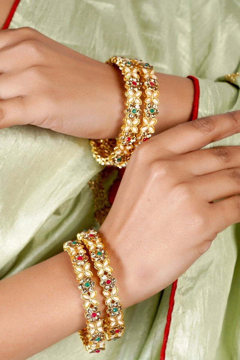 Indian Bollywood Multi Color Gold Plated Bridal Party Fashion Jewelry Bangle