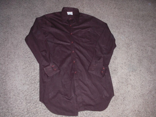 Vintage 70s JUILLIARD brown polyester long sleeve button front shirt L TALL