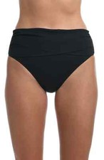 La Blanca Island Goddess Overlap Black Bikini Bottoms L81857 Size 12