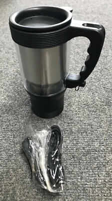1 Travel Heated Mug Thermo Stainless Steel Portable Insulated Coffee Car Charger