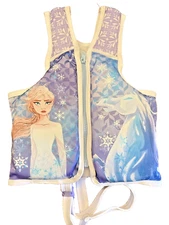 Swim Vest Elsa Frozen II  Disney For Kids 40-55 Lb Med/Lg Zip What Kids Want