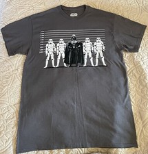 VTG Star Wars Darth Vader Stormtrooper Police Line Up Gray T-Shirt Size M