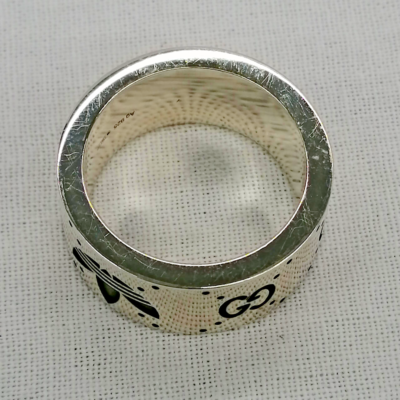 Gucci x Adidas GG Logo Wide Band Ring Sterling Silver 925 Gucci x Adidas GG Logo Wide Band Ring Sterling Silver 925