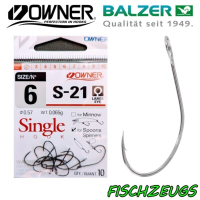 Balzer Owner S-21 Spoon Haken Trout Hook Wobbler Spinner Blinker Forelle 6,8,10