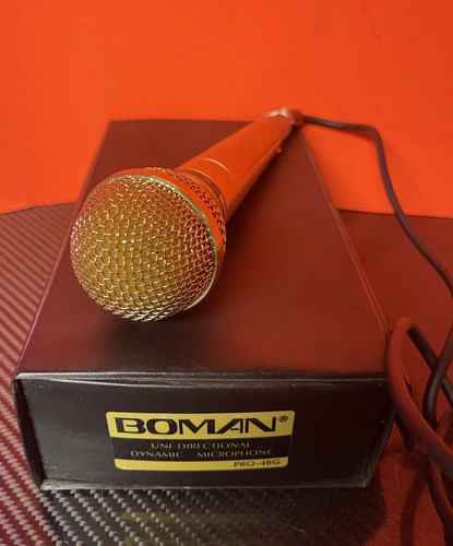 Boman Pro-48G Gold Tone Uni-Directional Dynamic Microphone w/Cord and Case GC