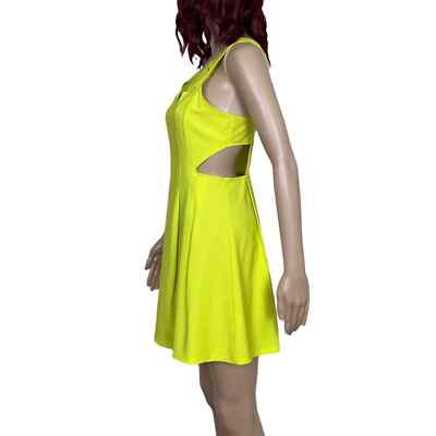 Mustard Seed Womens Cutout Dress size S Bright Yellow Mini Sleeveless | eBay