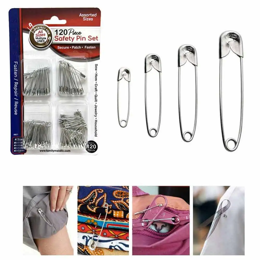 350 Pcs Safety Pins Assorted Sizes Safety Pins Set for Sewing Craft Cloth  Large