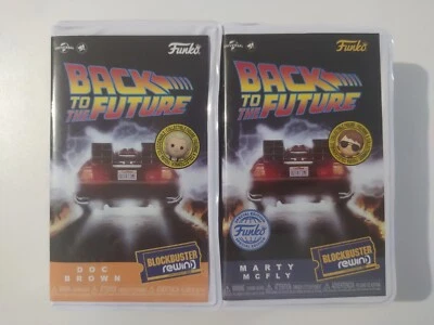 Funko Blockbuster Rewind Back To The Future Doc Brown + Marty McFly - Comme Neuf - Photo 1/4