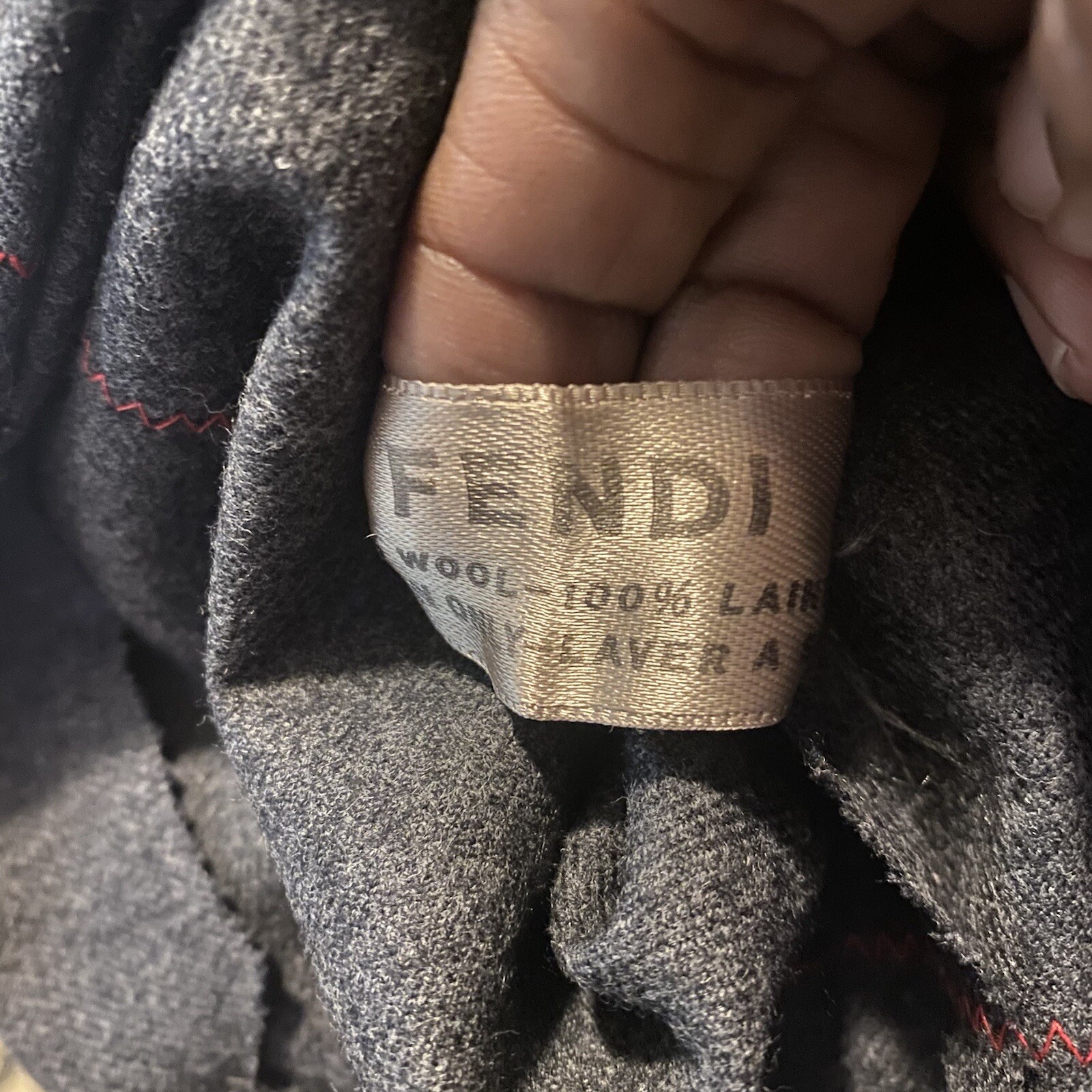 Fendi I Magnin Long Sleeve Vintage  Wool Gray Red Striped No Lining Coat Size L image 4