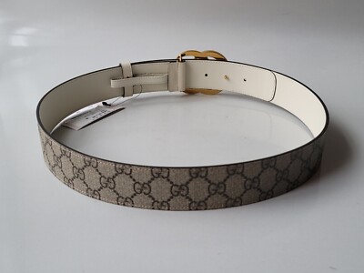 Gucci GG Marmont G Print WIDE Belt 85 34 Off White Leather Gucci GG Marmont G Print WIDE Belt 85 34 Off White Leather