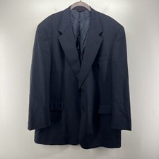 HART SCHAFFNER MARX Mens Blazer Sport Coat Two Button Jacket 46L Wool Blue Navy
