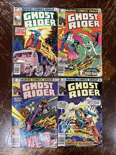 Lot Of 4 Ghost Rider 1979 Marvel Comic #42 #59 #60 #61 Vtg 70s Comic Books