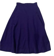 Vintage 80s ESCADA Purple New Wool High Waisted Lined Midi Skirt Sz EU 38