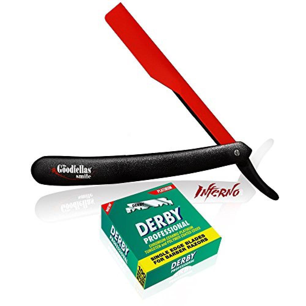 Rasoio a mano libera The Goodfellas' smile Inferno con 100 lamette da barba derb