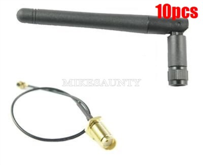 10Pcs For ESP8266 Wifi Module ESP-02 Antenna Extension Cable 3Dbi Gain Antenn oz