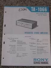 SONY TA-1066 INTEGRATED STEREO AMPLIFIER ORIGINAL SERVICE MANUAL