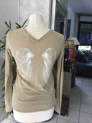 Pull BERENICE taille S beige lin très bon état - Photo 1/4