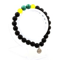 Mineralien Und Edelsteine. Armband Perlen Malachit Aus Dem Kongo + Achat Gelb