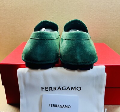 NEW Salvatore Ferragamo Dougan Lug-Sole Forest Green Suede  display picture 1