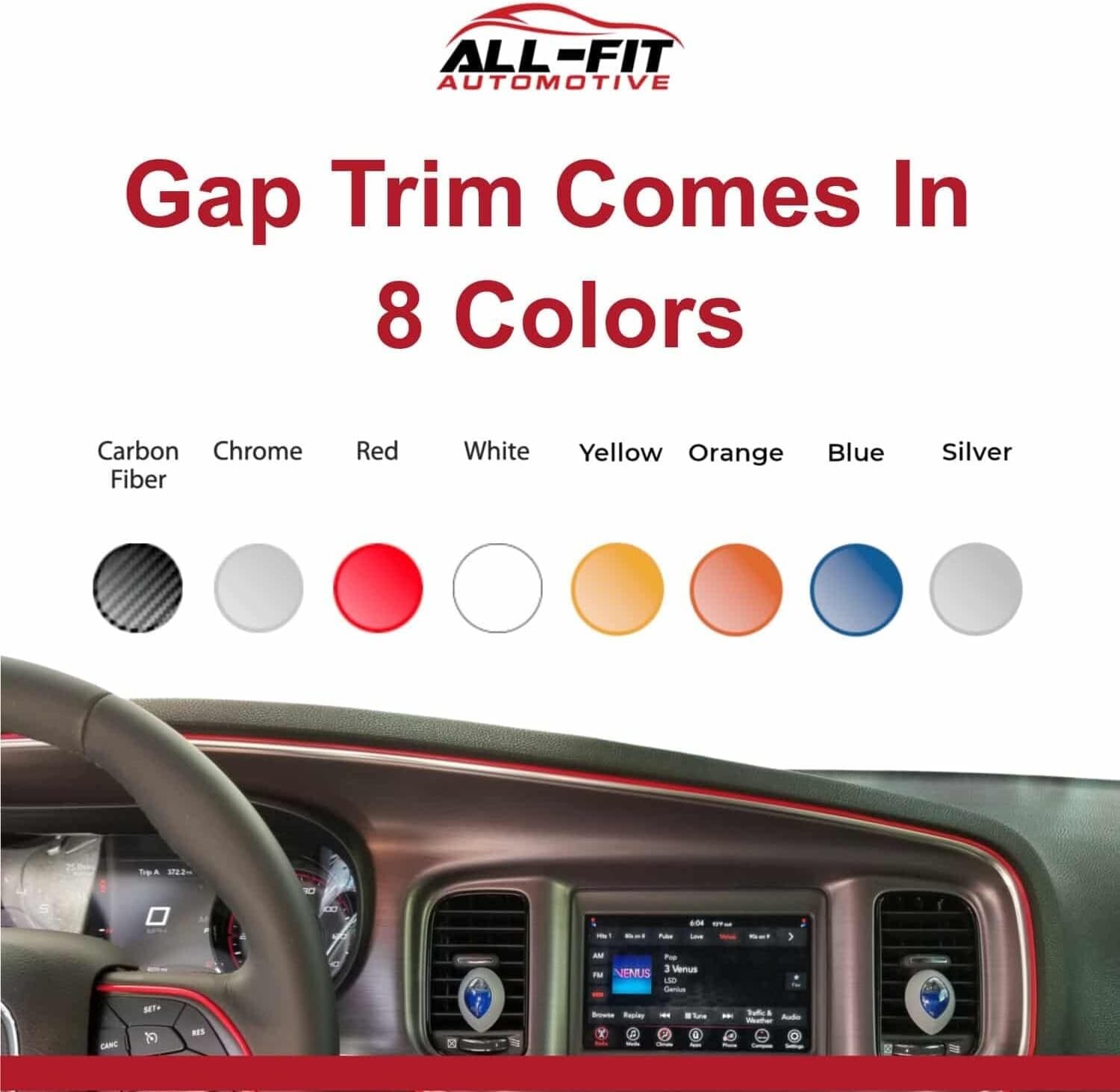 All-Fit Gap Trim Interior Custom Automotive Trim - Universal Fit - (Blue)