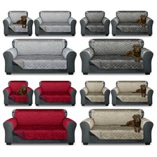 Image of VELVET Reversible Quilted Sofa Cover Furniture Protector Throw Waterproof STRAPS
