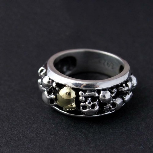 Bague anneau symbole 3D Tête de Mort homme argent massif 925 pas cher neuf neuve - Imagen 3 de 7