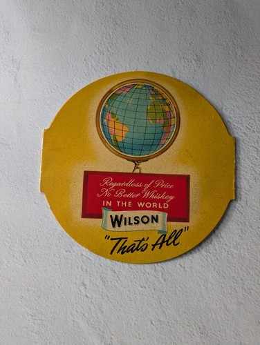 1942 Wilson That's All Whiskey Fold Open World Globe Advertising Booklet - Picture 2 of 4