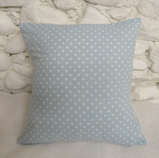Image of Cushion Cover, Pale Blue, White, Small Dot Pattern, Spot, 15", Cotton.