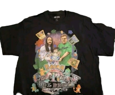 Steve Aoki and King Pokémon Gary signed Pokémon Shirt. Very Exclusive!
