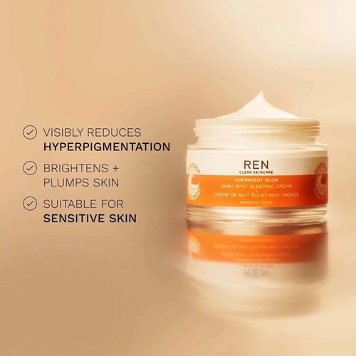 REN Clean Skincare Overnight Glow Dark Spot Sleeping Cream - 50ml - Picture 4 of 5