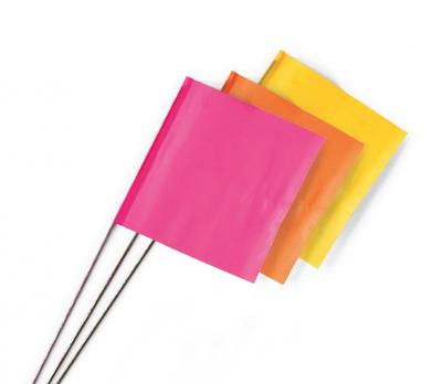 10 Hanson Marking Flag 15'' Wire Stakes High Visibility Marker Survey PICK COLOR