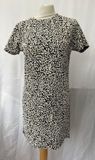 Boohoo Women’s Black White Knee Length Short Sleeve Dress Size M