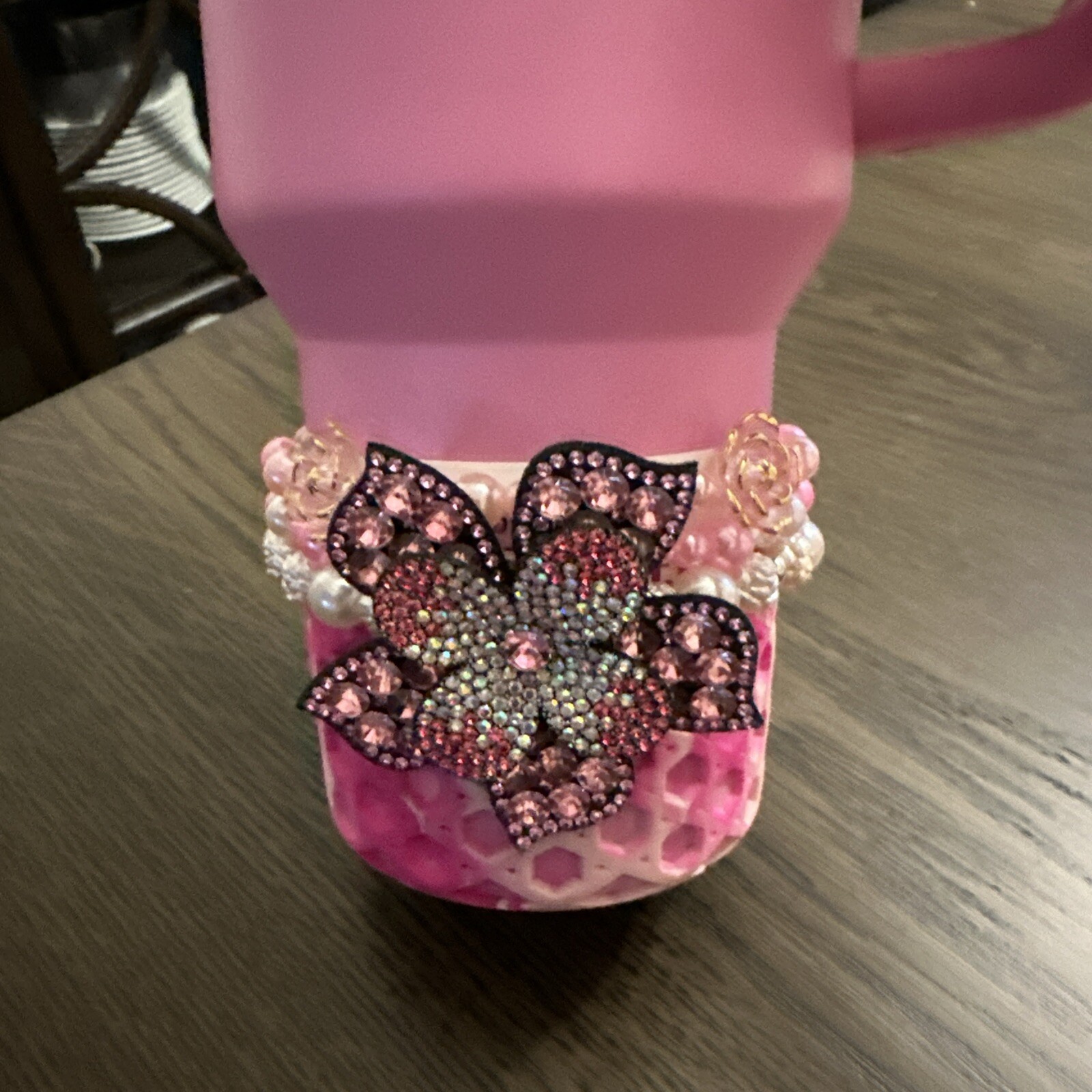 Stanley Cup Tumbler Accessories Pink Floral Bracelet Set of 3-image