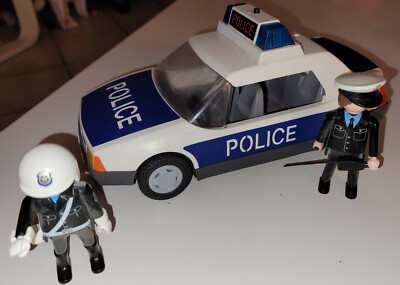 Playmobil Voiture De Police Policiers Bon Etat Sans Boîte