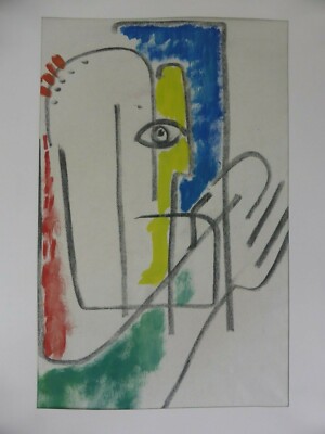 Abstrakte figürliche Komposition Mischtechnik Aquarell Kohle Edwin Koch (01)
