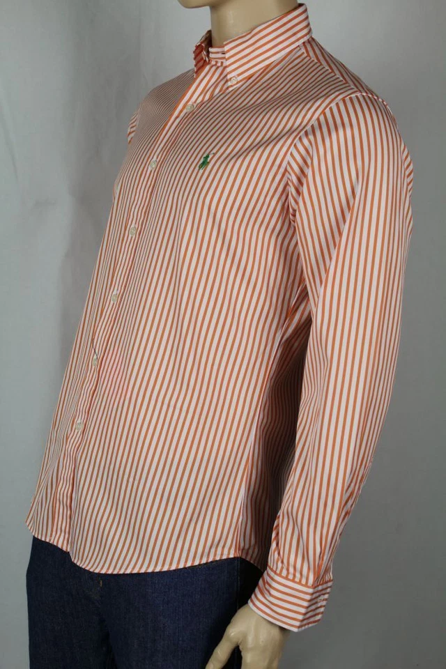 Camisa de vestir Ralph Lauren naranja blanca personalizada nueva con etiquetas Foto 2 de 2