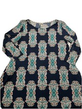 Honeyme Women's Blue Polyester Round Neck Mini Dress Sz Small Made In LA H25